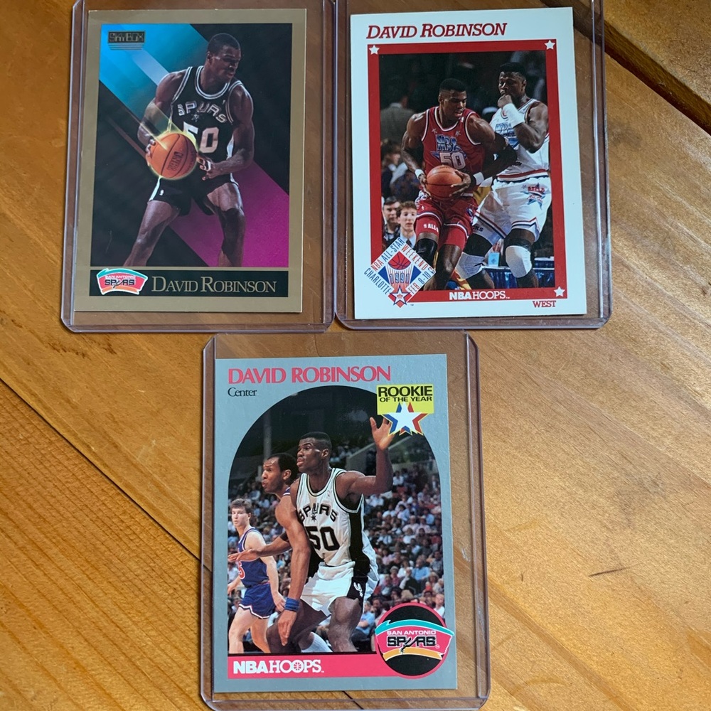 David Robinson rookie card 3 pack skybox and nba hoops